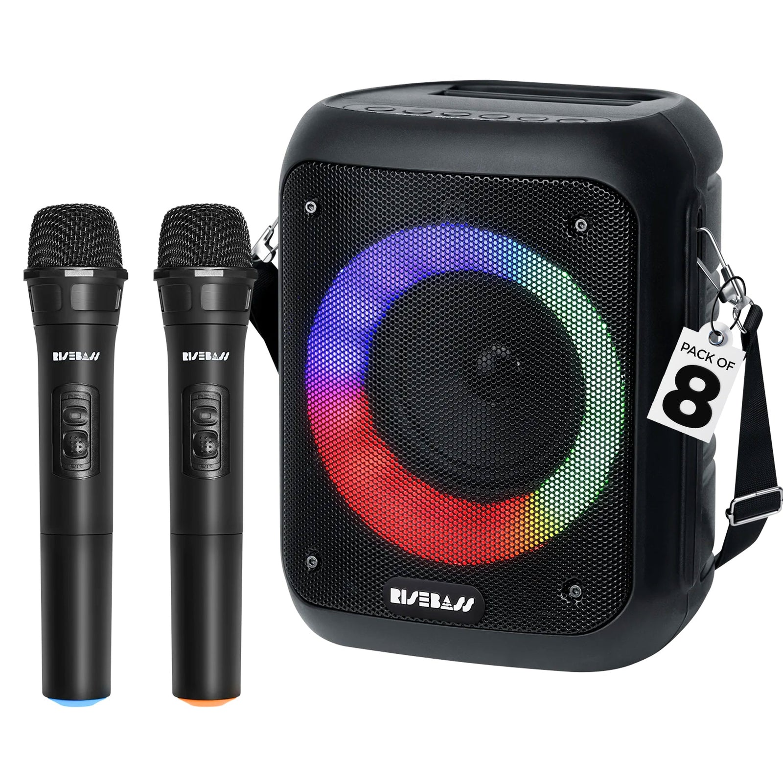 Portable Karaoke Machine with Wireless Microphones - Dual Mic Speaker