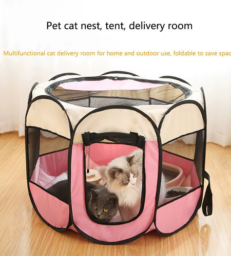 Pet Nest Pet Dog Cat Delivery Room Foldable Cat Nest Pet Fence Tent Octagonal Cage Pet Supplies