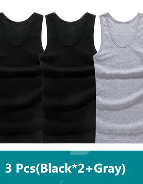 Load image into Gallery viewer, 3Pcs/Lot Man'S 100% Cotton Solid Seamless Underwear Brand Clothing Mens Sleeveless Tank Vest Comfortable Undershirt Undershirts
