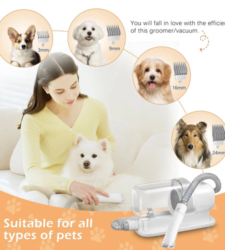 Dog & Cat Grooming Clippers Kit, Adjustable Corded Electric with Accessories (9 Pack)