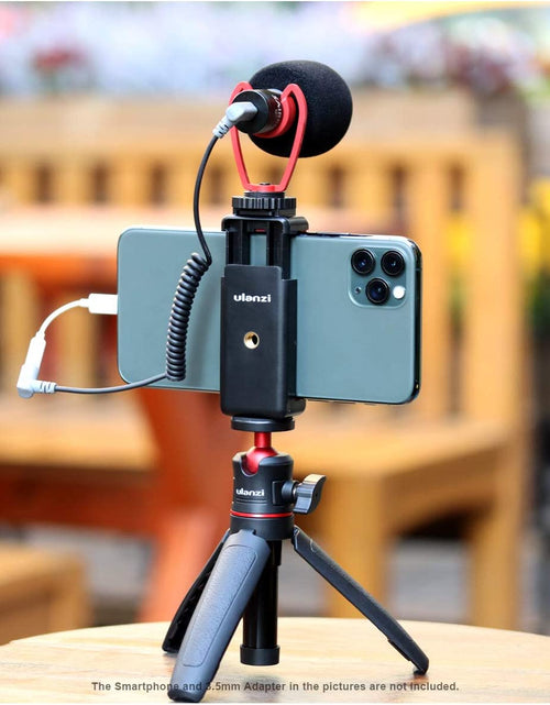Load image into Gallery viewer, ST-07 Phone Tripod Mount with Cold Shoe Mount for Microphone LED Video Light 1/4'' Tripod Screw for Iphone 11/Pro/Pro Max XS Max XR X 8 7 plus Samsung Galaxy Oneplus Google Pixel Vlog Vlogging
