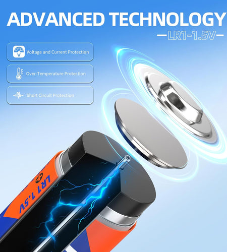 5 Counts 1.5V LR1/MN9100/E90/N Size Alkaline Batteries, Leak-Proof Batteries, High Performance and Powerful Batteries, Suitable for All Kinds of Electronic Equipment