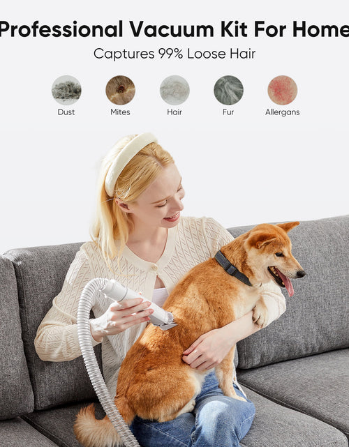 Load image into Gallery viewer, Dog Grooming Kit, 2.5L Pet Hair Grooming Vacuum, 5-In-1 Electric Clippers Cleaning Sets for Dog/Cat/Other Animals, White
