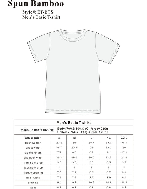 Load image into Gallery viewer, The Original Men's Bamboo Viscose/Organic Cotton Short Sleeve T-Shirt - Classic Cut
